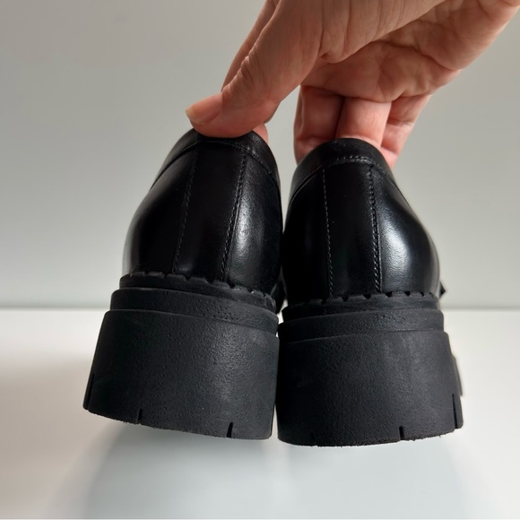 Free People Womens Loafers Shoes Lyra Lug Platform Black Leather EU 38.5 US 8 - Picture 13 of 15